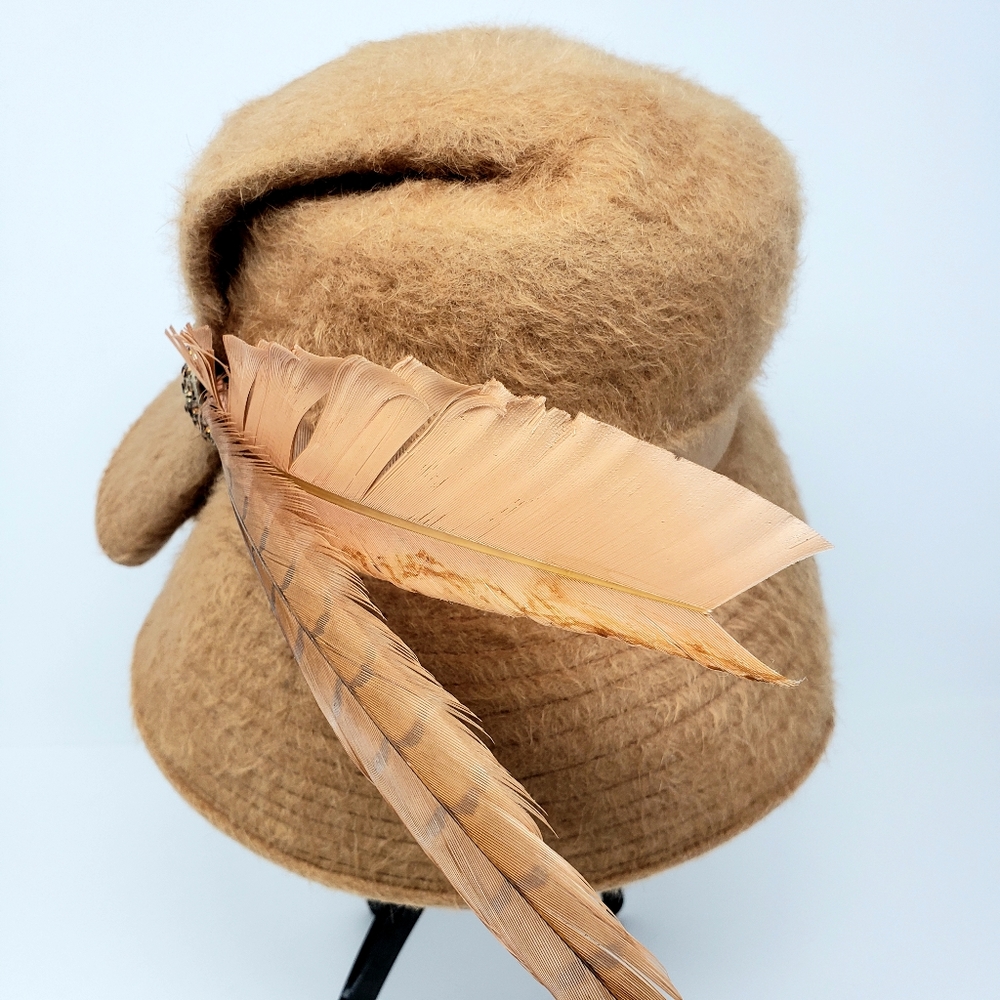 Winner Brand Vintage Tan Fashion Hat Womens 22 - Picture 7 of 9